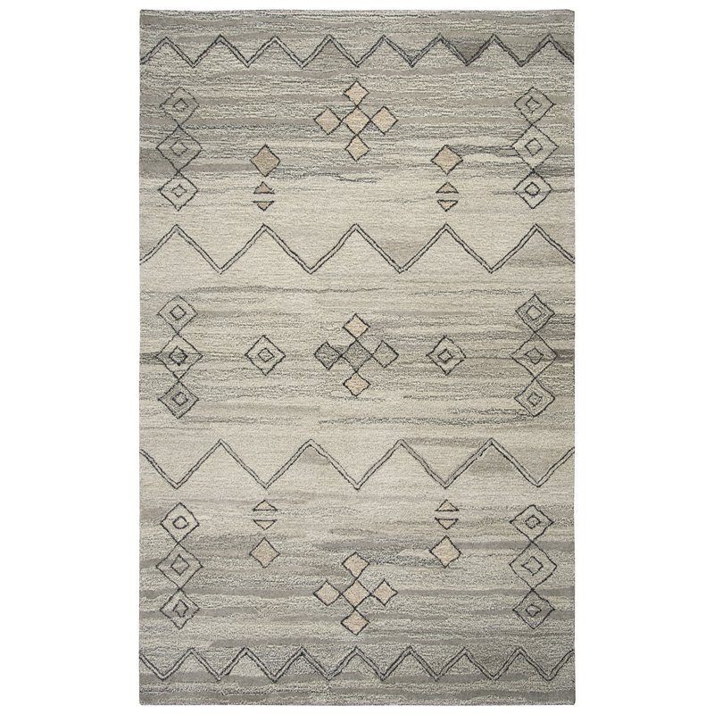 Alora Decor Makalu 9' x 12' Moroccan Gray/Natural Hand-Tufted Area Rug