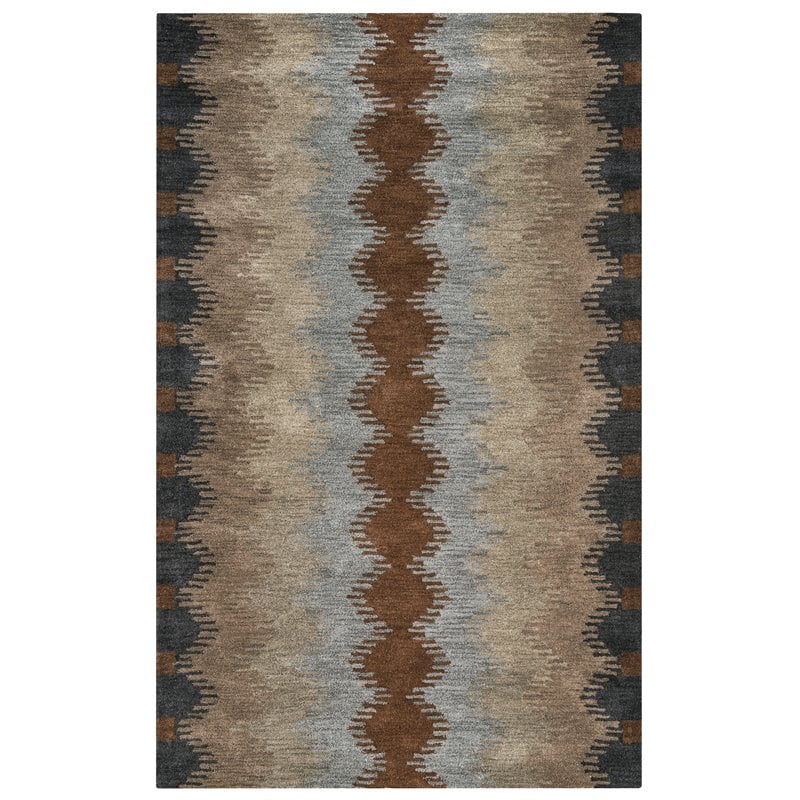 Alora Decor Pueblo 9' x 12' Tribal Multi/Gray/Rust/Khaki/Lt. Brown Area Rug