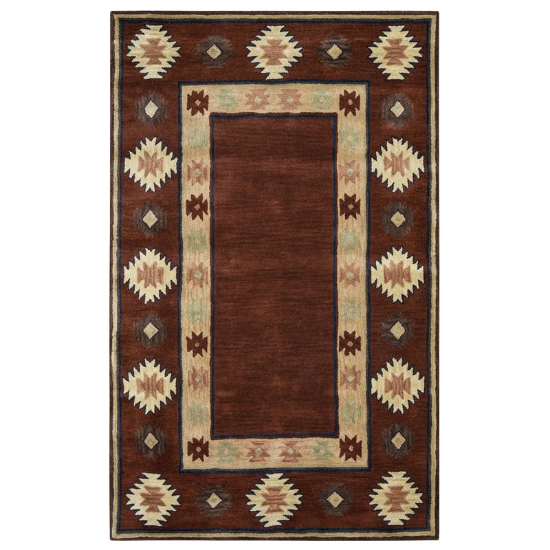 Alora Decor Ryder 10' x 14' Tribal Burgundy/Tan/Rust/Navy/Sage Hand-Tufted Rug