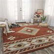 Alora Decor Ryder 9' x 12' Tribal Rust/Khaki/Navy/Sage Hand-Tufted Area Rug