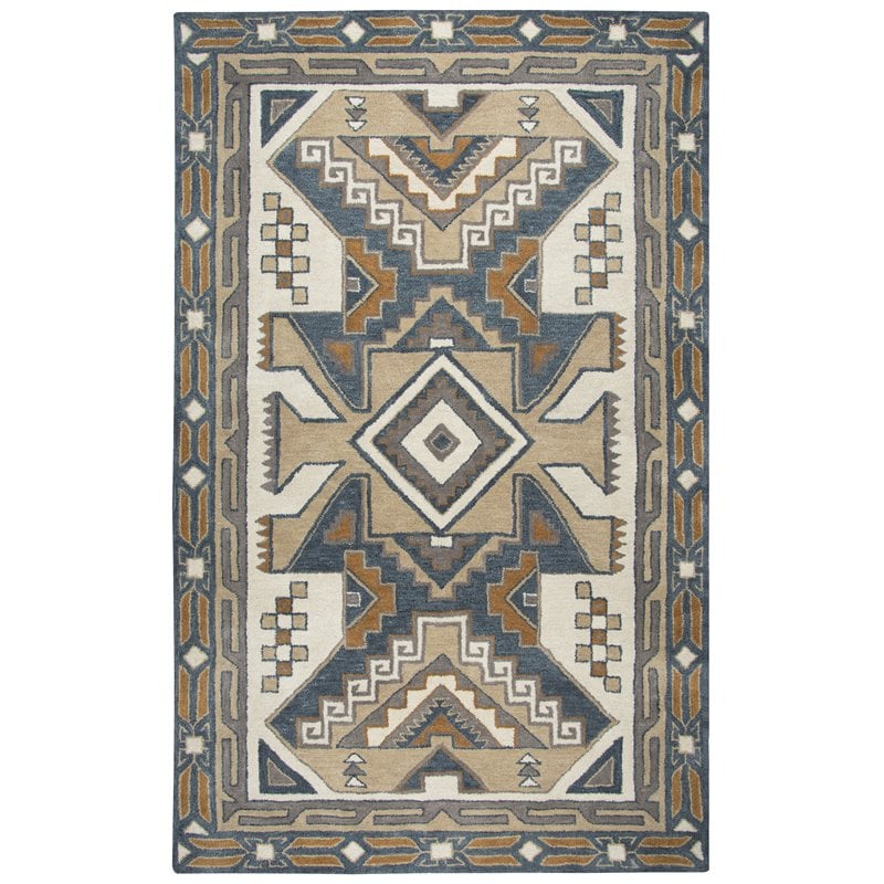 Alora Decor Ryder 9' x 12' Southwest/Tribal Gray/Tan Hand-Tufted Area Rug