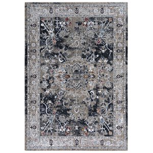 Alora Decor Sanction 10' x 13' Black/Black/Multi Color Power-Loomed Area Rug