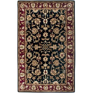 Alora Decor Sareena 9' x 12' Border Black Burgundy Sage Tan Off White Area Rug