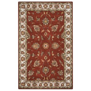 Alora Decor Sareena 9' x 12' Border Rust/Taupe/Sage/Tan/Khaki Area Rug