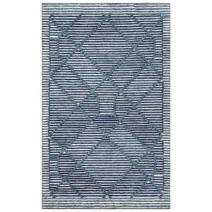 Vista Blue 5'X7'6&quot Tufted Recycled Polyester Rug