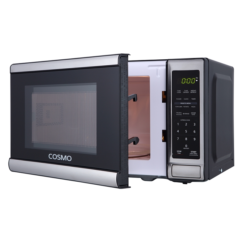 Cosmo COS-07CTMSSB 17 in. 0.7 cu. ft. Compact Countertop Microwave Oven