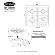 24 in. Gas Cooktop in Stainless Steel with 4 Sealed Burners