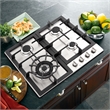 24 in. Gas Cooktop in Stainless Steel with 4 Sealed Burners