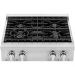 Cosmo COS-GRT304 30 in. Stainless Steel Slide-In Gas Cooktop with 4 Burners