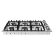 36 in. Gas Cooktop in Stainless Steel with 6 Italian Made Burners