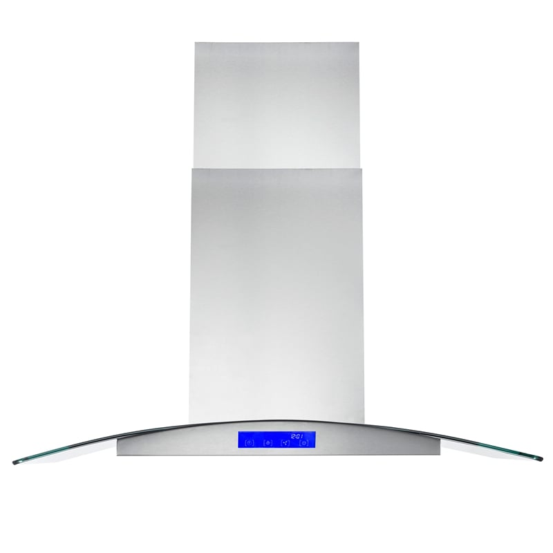 36 in. Lumin Collection Ductless Island Range Hood in Stainless Steel