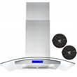 36 in. Lumin Collection Ductless Island Range Hood in Stainless Steel