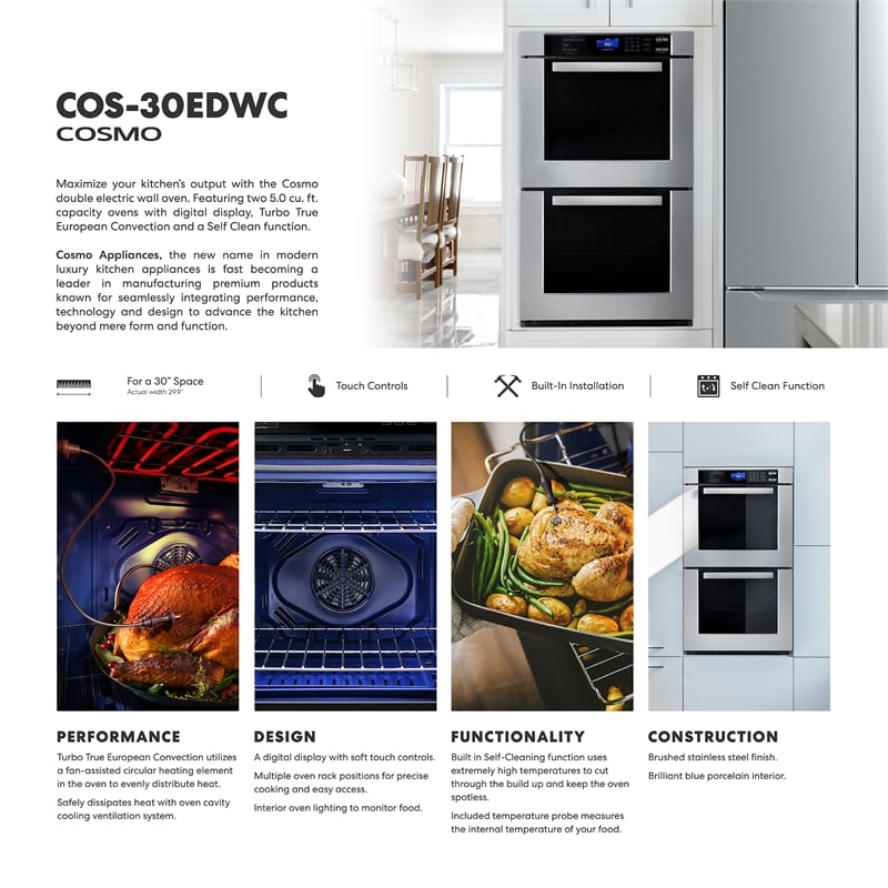 30 in. Haven Collection Double Electric Wall Oven in Stainless Steel