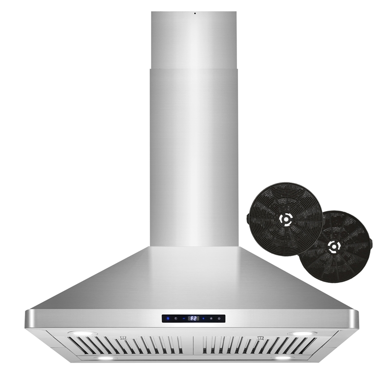 30 in. Lumin Collection Ductless Island Range Hood in Stainless Steel