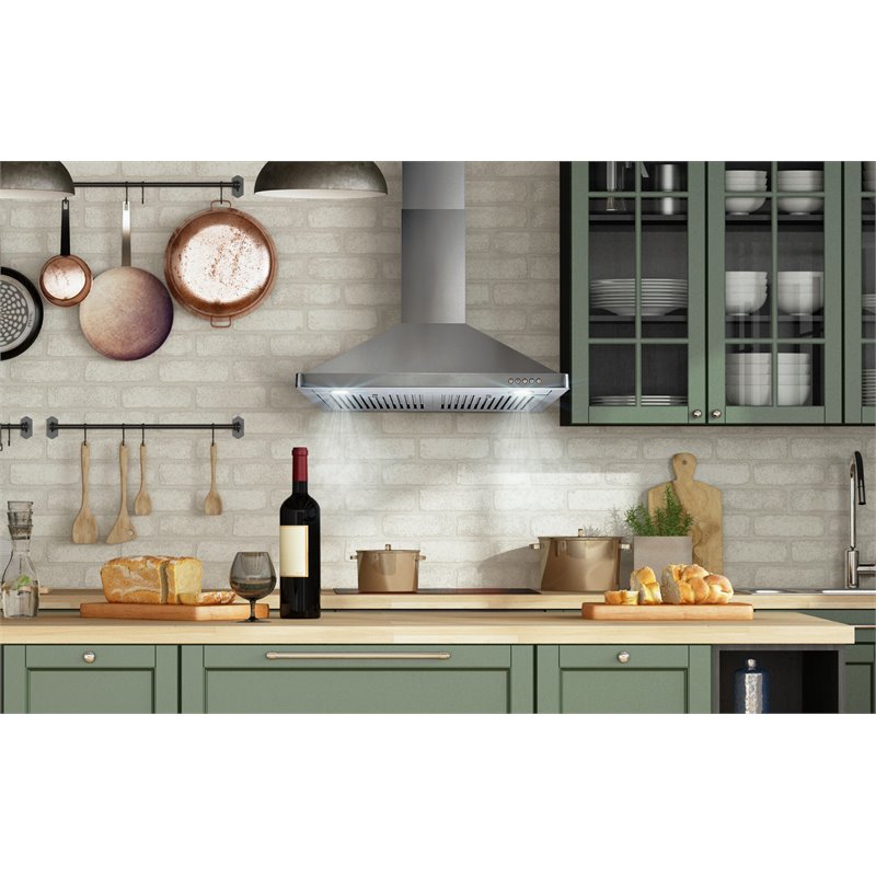 30 in. Vista Collection Ductless Wall Mount Range Hood in Stainless Steel