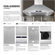 36 in. Lumin Collection Ducted Island Range Hood in Stainless Steel