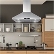 36 in. Lumin Collection Ducted Island Range Hood in Stainless Steel