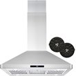 36 in. Lumin Collection Ductless Island Range Hood in Stainless Steel