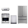 Cosmo 30 in. Gas Range & Range Hood & Dishwasher & Refrigerator Set