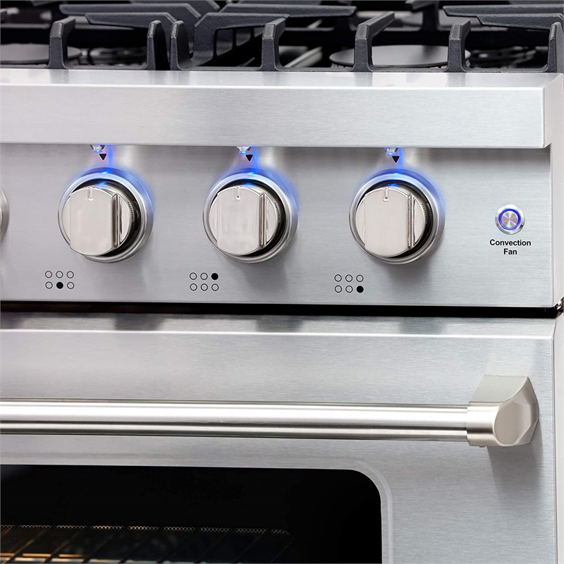 Cosmo 36 in. Gas Range & Hood & Dishwasher & Refrigerator & Microwave Set