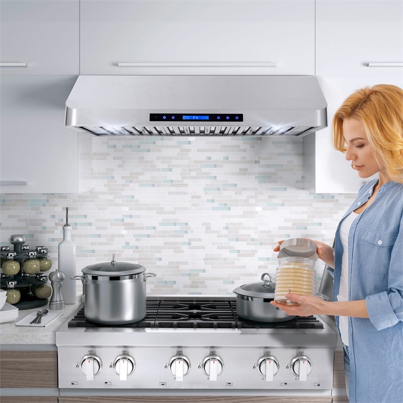 Cosmo 36 in. Gas Range & Hood & Dishwasher & Refrigerator & Microwave Set