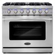 Cosmo 36 in. Gas Range & Hood & Dishwasher & Refrigerator & Microwave Set