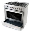 Cosmo 36 in. Dual Fuel Range & Range Hood & Dishwasher & Refrigerator Set