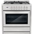 Cosmo 36 in. Dual Fuel Range & Range Hood & Dishwasher & Refrigerator Set