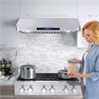 Cosmo 36 in. Dual Fuel Range & Range Hood & Dishwasher & Refrigerator Set