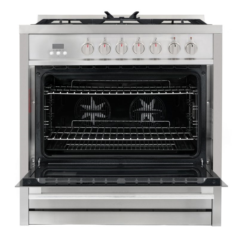 Cosmo 36 in. Dual Fuel Range & Range Hood & Dishwasher & Refrigerator Set