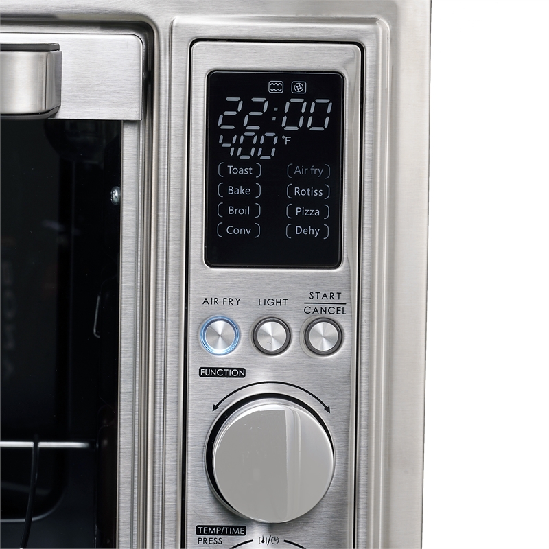 32 Quart Compact Electric Air Fryer Toaster Oven LED Display in Stainless Steel