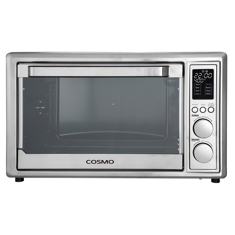 32 Quart Compact Electric Air Fryer Toaster Oven LED Display in Stainless Steel