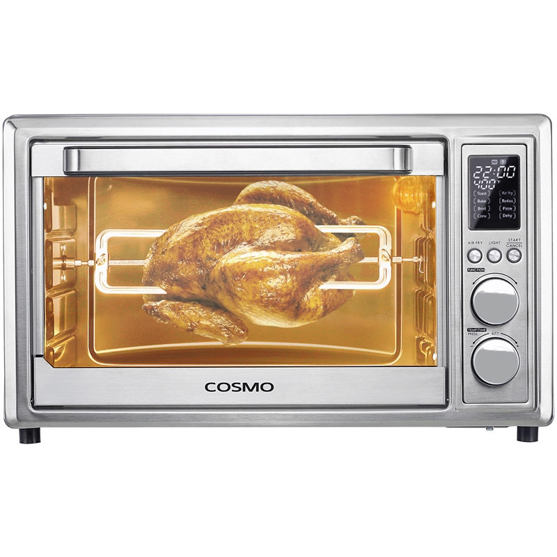 32 Quart Compact Electric Air Fryer Toaster Oven LED Display in Stainless Steel