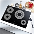 30 in. Electric Ceramic Glass Cooktop with 4 Burners in Black Porcelain