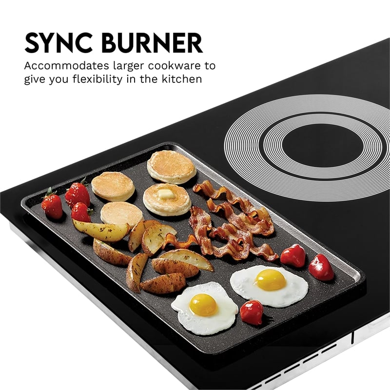 30 in. Electric Ceramic Glass Cooktop with 4 Burners in Black Porcelain