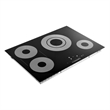 30 in. Electric Ceramic Glass Cooktop with 4 Burners in Black Porcelain