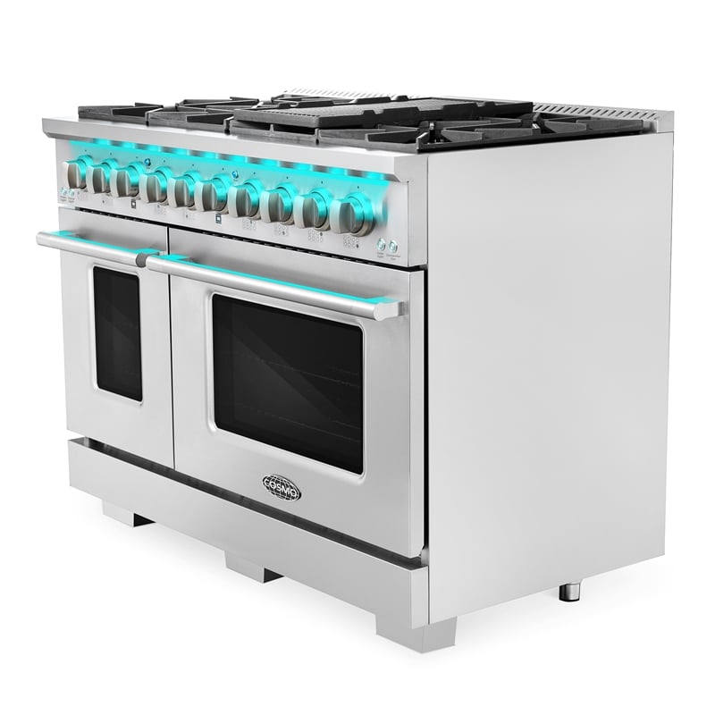 48 in. Vista Collection 6.6 cu. ft. Double Oven Gas Range in Stainless Steel