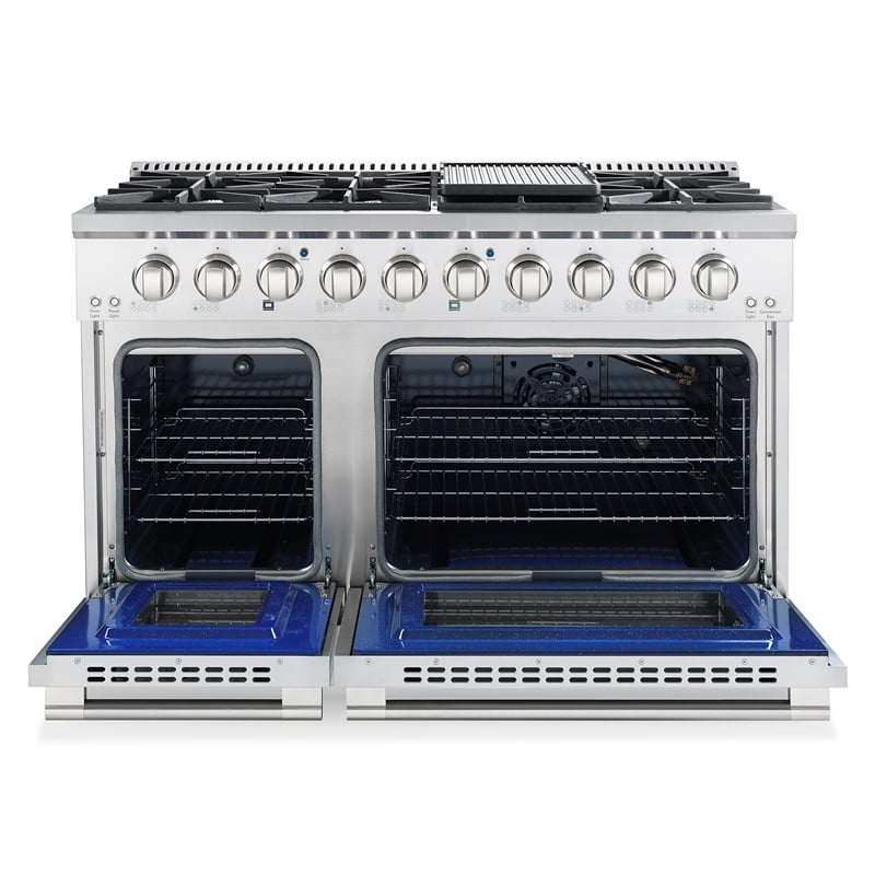 48 in. Vista Collection 6.6 cu. ft. Double Oven Gas Range in Stainless Steel