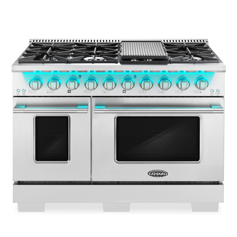 48 in. Vista Collection 6.6 cu. ft. Double Oven Gas Range in Stainless Steel