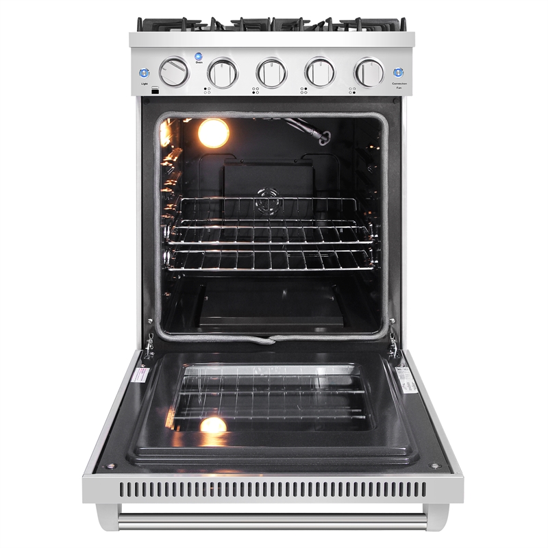 24 in. Haven Collection 3.73 cu. ft. 4 Burner Gas Range in Stainless Steel