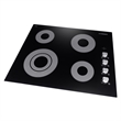 24 in. Electric Ceramic Glass Cooktop with 4 Elements Dual Zone Element