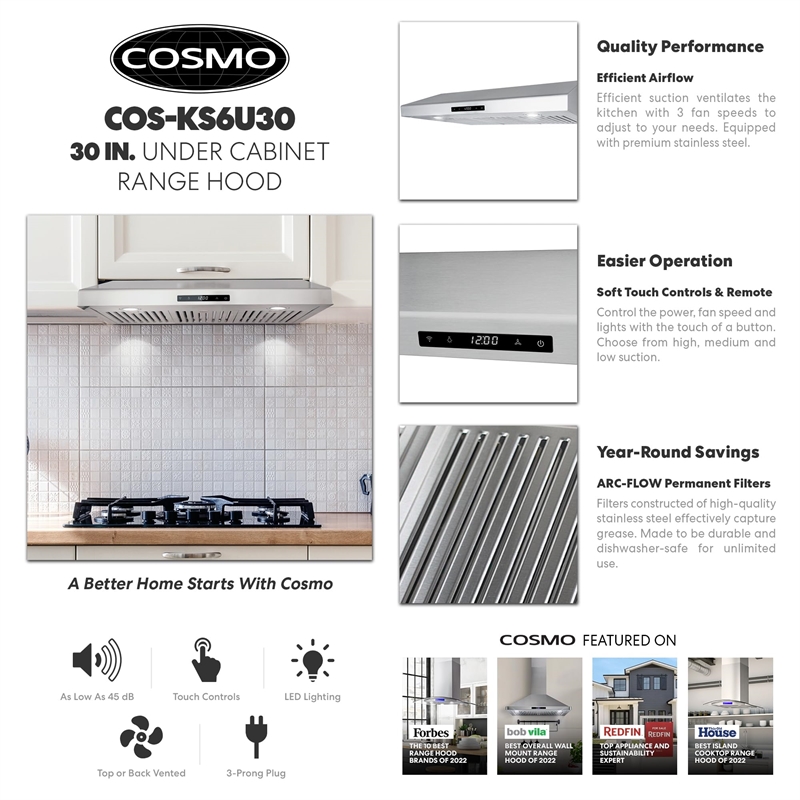 30 in. Haven Collection Ducted Under Cabinet Range Hood in Stainless Steel
