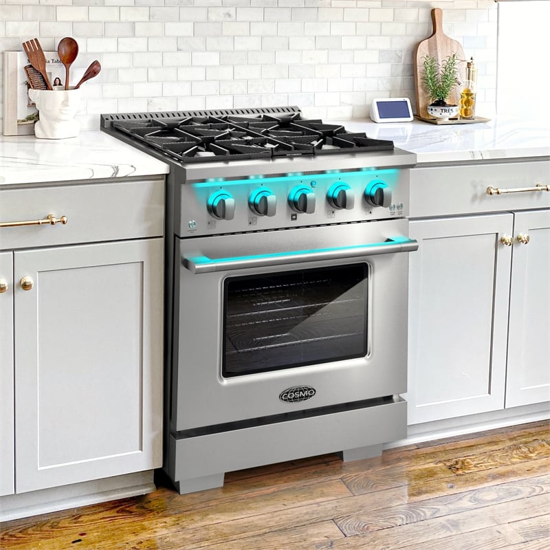 30 in. Vista Collection 4.3 cu. ft. 4 Burners Gas Range in Stainless Steel