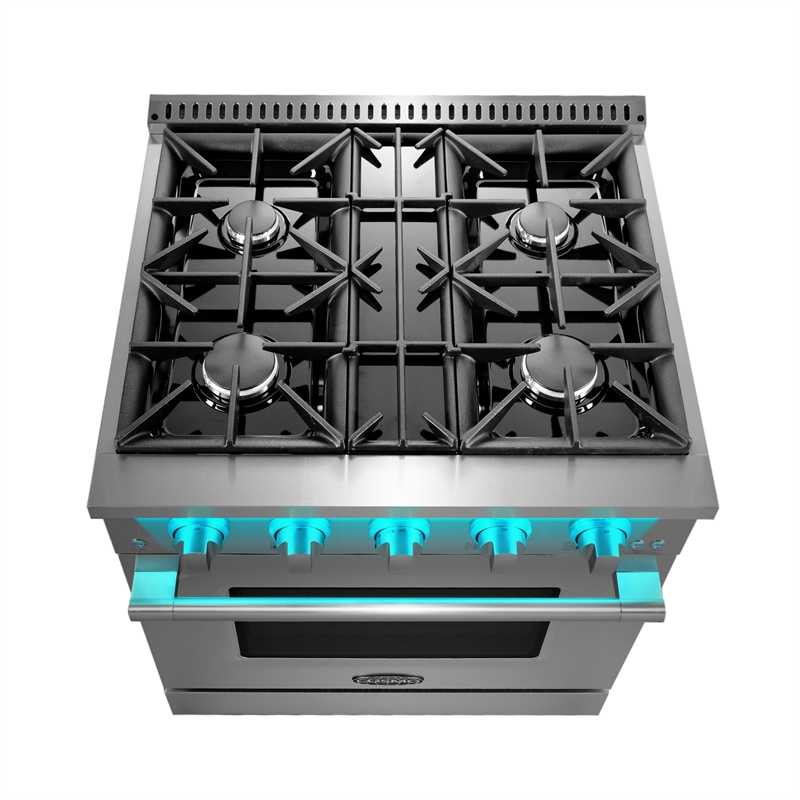 30 in. Vista Collection 4.3 cu. ft. 4 Burners Gas Range in Stainless Steel