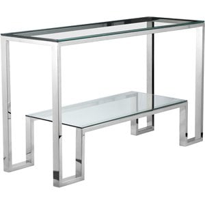 Pangea Home Laurence Metal Console in Silver