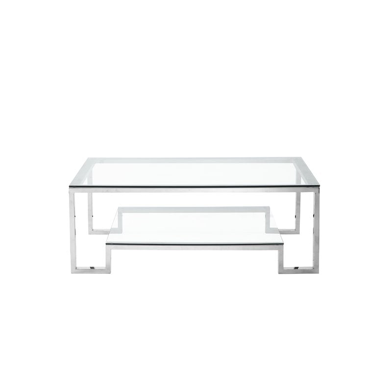Pangea Home Laurence Metal Coffee Table in Silver