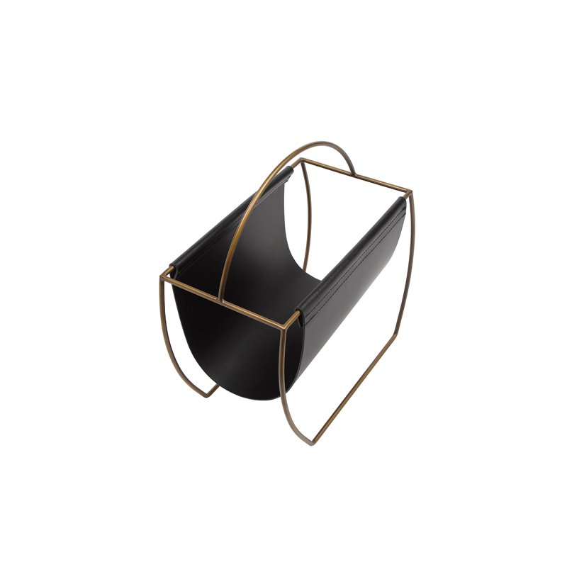 Pangea Home Blake Metal Magazine Rack in Black
