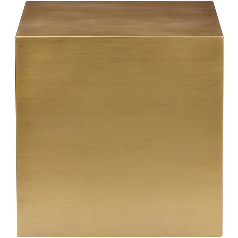 Pangea Home Spencer Small Metal Side Table in Brushed Brass