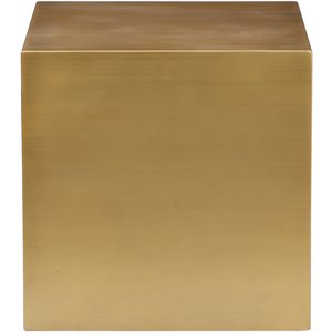 Pangea Home Spencer Small Metal Side Table in Brushed Brass