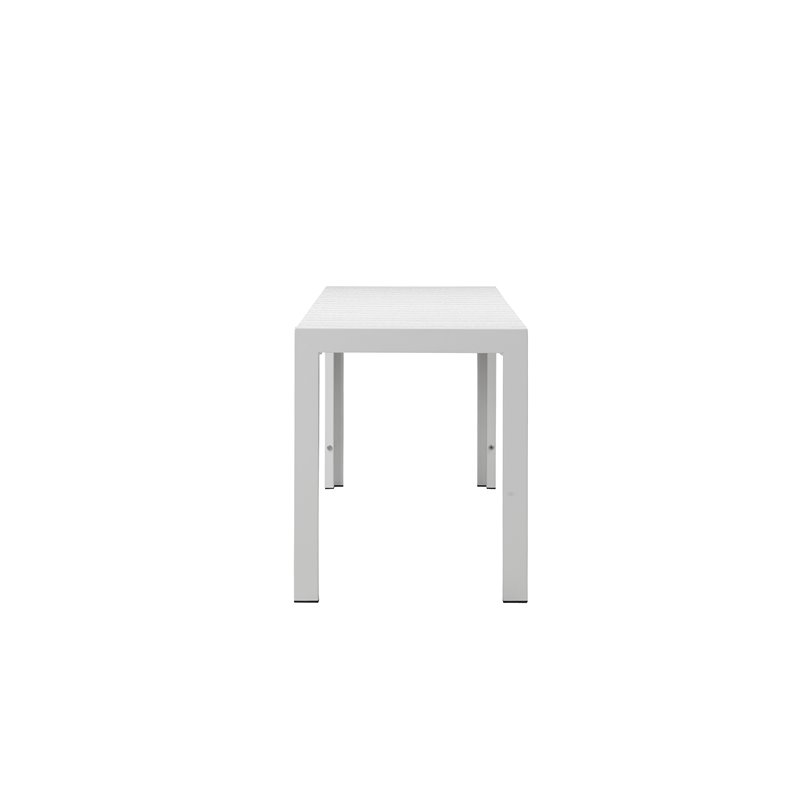 Pangea Home Breeze Modern Anodized Aluminum Frame Outdoor Bench in White
